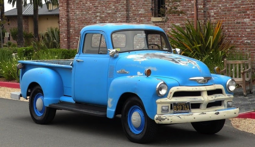 3 1955 chevy truck blue