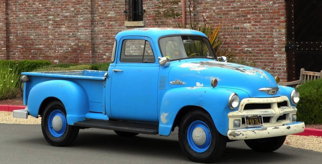 4 1955 chevy truck blue